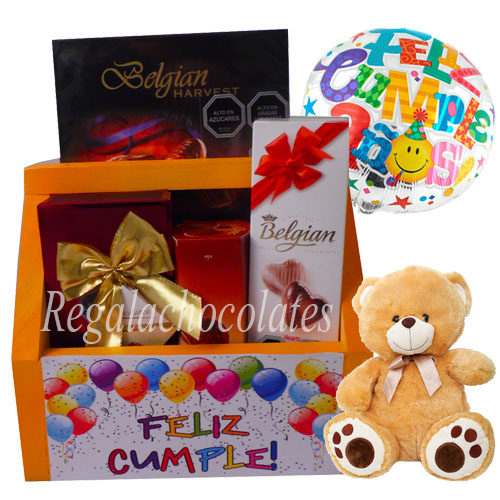 Chocolates Feliz cumpleaños y oso