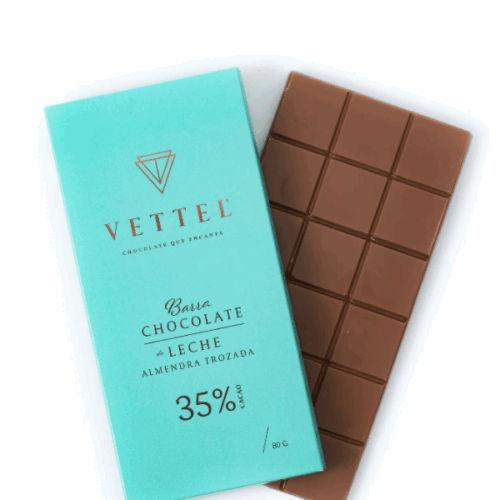 Barra de Chocolate Leche Almendra 35% Cacao 80 g