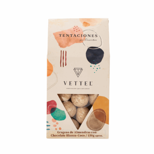 Caja de Almendras con Chocolate blanco y Coco 150 g